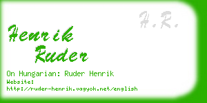 henrik ruder business card